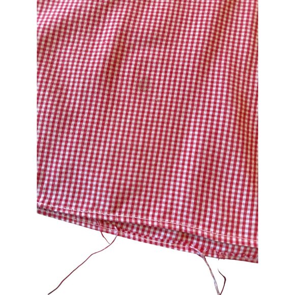 Vintage 80 Red & White Gingham Button-Up Shirt Ladybug Embroidery 1X Cotton - Picture 6 of 7